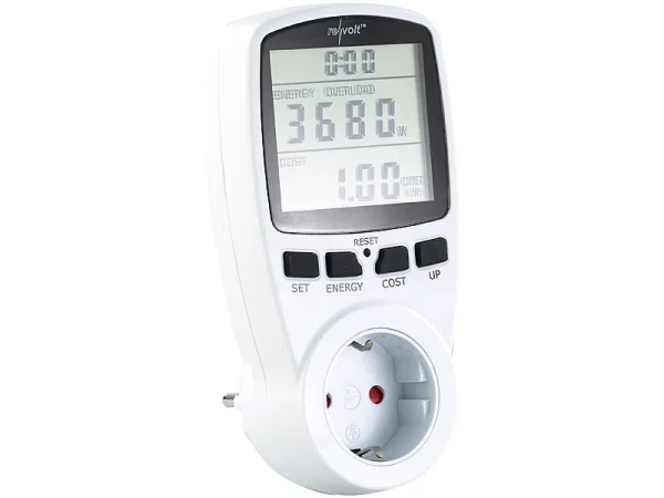 Revolt Stromverbrauchsmessgerät:2er-Set Digitale Energiekostenmesser Mit XXL Jumbo Display 3