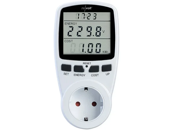 Revolt Stromverbrauchsmessgerät:2er-Set Digitale Energiekostenmesser Mit XXL Jumbo Display 7