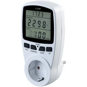 Revolt Stromverbrauchsmessgerät:2er-Set Digitale Energiekostenmesser Mit XXL Jumbo Display 24