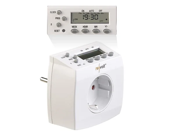 Revolt Steckdose Timer:2er-Set Kompakte Digitale Zeitschaltuhren Mit LCD-Display 1