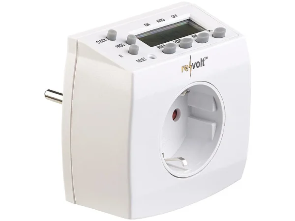 Revolt Steckdose Timer:2er-Set Kompakte Digitale Zeitschaltuhren Mit LCD-Display 4