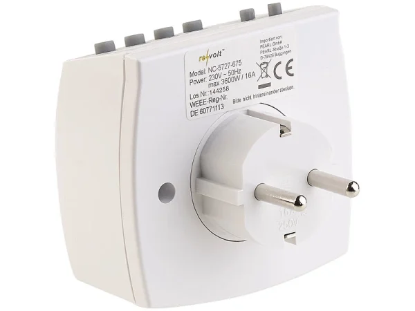 Revolt Steckdose Timer:2er-Set Kompakte Digitale Zeitschaltuhren Mit LCD-Display 7