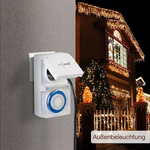 Revolt Außen Zeitschaltuhr:Mechanische Outdoor-Zeitschaltuhr, IP44, 30 Min., Kindersicherung 29