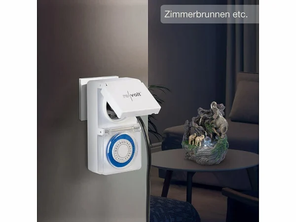 Revolt Außen Zeitschaltuhr:Mechanische Outdoor-Zeitschaltuhr, IP44, 30 Min., Kindersicherung 8
