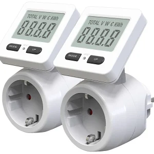Revolt Stromverbrauchszähler:2er-Set Digitale Energiekostenmesser, 180° Drehbares Display, 3.680 W 13