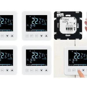Revolt Temperaturregler:4er-Set WLAN-Thermostate Für Fußbodenheizungen, Für Siri, Alexa & GA 14
