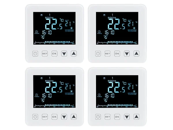 Revolt Temperaturregler:4er-Set WLAN-Thermostate Für Fußbodenheizungen, Für Siri, Alexa & GA 4