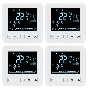 Revolt Temperaturregler:4er-Set WLAN-Thermostate Für Fußbodenheizungen, Für Siri, Alexa & GA 16