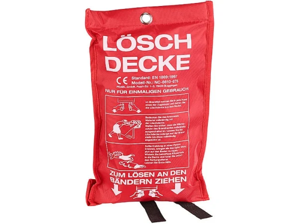 Semptec Löschdecke:Glasfaser-Feuerlöschdecke, 100 X 100 Cm 1