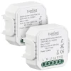 Luminea Home Control Dimmer-Schalter LEDs:2er-Set WLAN-Unterputz-2-Kanal-Lichtschalter & -Dimmer, App 25