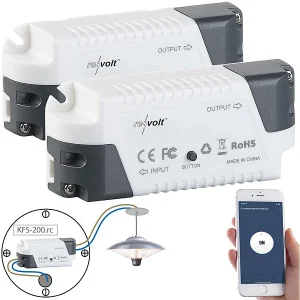 Revolt Funkempfänger Rolladen:2er-Set Funk-Empfänger KFS-200.rc, Amazon Alexa & Google Assistant 20