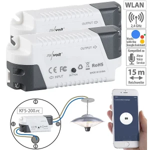 Revolt Funkempfänger Rolladen:2er-Set Funk-Empfänger KFS-200.rc, Amazon Alexa & Google Assistant 18