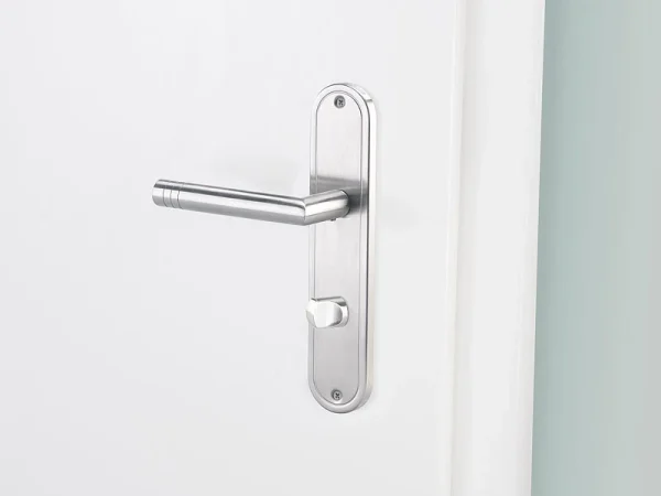 AGT Badezimmer-Türbeschläge:Edelstahl-Türbeschlag-Set Für Bad & WC, 2 Klinken, Versandrückläufer 5