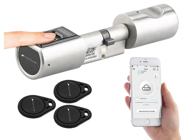 VisorTech Fingerabdruck Zylinder:Elektronischer Tür-Schließzylinder, (Versandrückläufer) 10