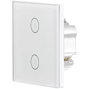 Luminea Home Control WiFi Taster:Touch-Doppel-Lichttaster, Amazon Alexa & Google Assistant Kompatibel 18