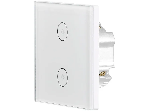 Luminea Home Control WiFi Taster:Touch-Doppel-Lichttaster, Amazon Alexa & Google Assistant Kompatibel 5