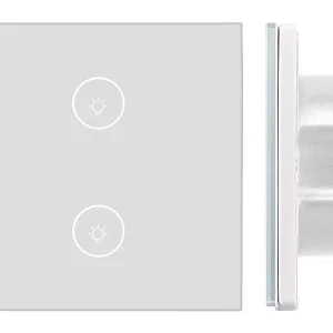 Luminea Home Control WiFi Taster:Touch-Doppel-Lichttaster, Amazon Alexa & Google Assistant Kompatibel 16