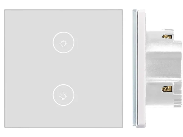 Luminea Home Control WiFi Taster:Touch-Doppel-Lichttaster, Amazon Alexa & Google Assistant Kompatibel 4