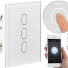 Luminea Home Control Touch Wechselschalter:Touch-Dreifach-Lichtschalter, Komp. Zu Amazon Alexa & Google Assistant 20