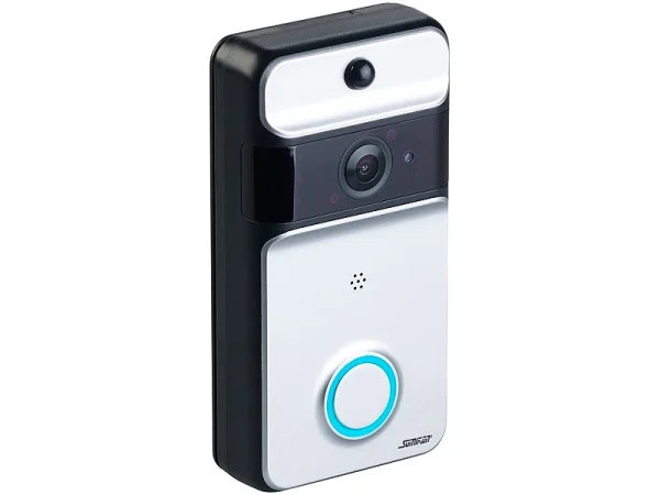 Somikon Türkamera WLAN:WLAN-Video-Türklingel Mit App, PIR-Sensor, Akku, IP53, Funk-Empfänger 10
