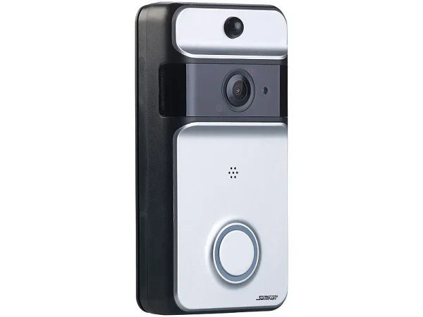 Somikon Türkamera WLAN:WLAN-Video-Türklingel Mit App, PIR-Sensor, Akku, IP53, Funk-Empfänger 4