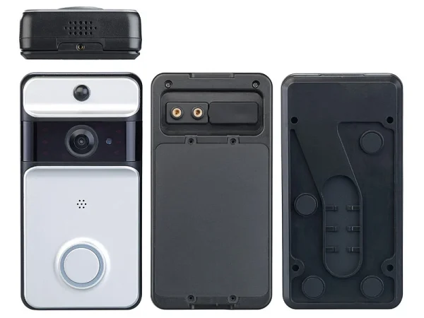 Somikon Türkamera WLAN:WLAN-Video-Türklingel Mit App, PIR-Sensor, Akku, IP53, Funk-Empfänger 6
