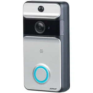 Somikon Türkamera WLAN:WLAN-Video-Türklingel Mit App, PIR-Sensor, Akku, IP53, Funk-Empfänger 25