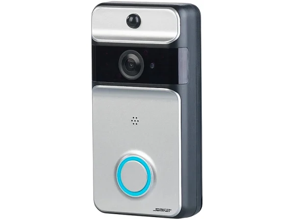 Somikon Türkamera WLAN:WLAN-Video-Türklingel Mit App, PIR-Sensor, Akku, IP53, Funk-Empfänger 8