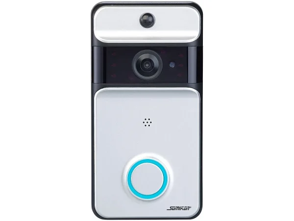 Somikon Türkamera WLAN:WLAN-Video-Türklingel Mit App, PIR-Sensor, Akku, IP53, Funk-Empfänger 5