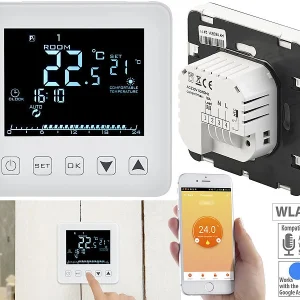 Revolt Temperaturregler:4er-Set WLAN-Thermostate Für Fußbodenheizungen, Für Siri, Alexa & GA 18