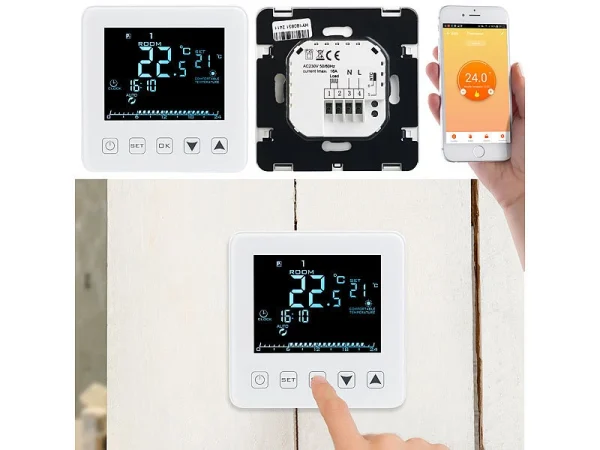 Revolt Temperaturregler:4er-Set WLAN-Thermostate Für Fußbodenheizungen, Für Siri, Alexa & GA 6