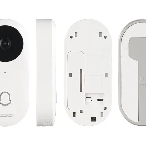 Somikon WLAN Klingel:WLAN-HD-Video-Türklingel Mit App, Gegensprechen, Inkl. Akku 21