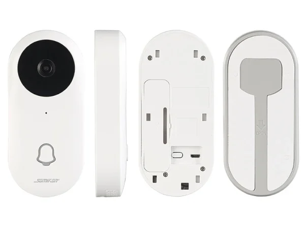 Somikon WLAN Klingel:WLAN-HD-Video-Türklingel Mit App, Gegensprechen, Inkl. Akku 7