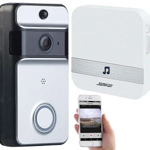 Somikon Türkamera WLAN:WLAN-Video-Türklingel Mit App, PIR-Sensor, Akku, IP53, Funk-Empfänger 15