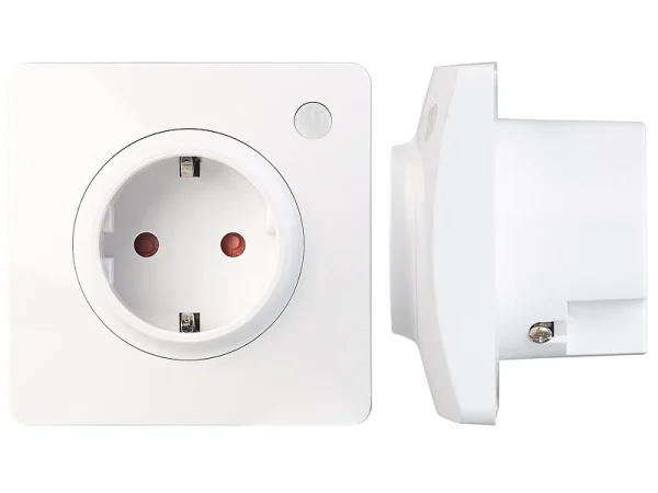 Luminea Home Control WiFi-Steckdose Alexa:4er-Set WLAN-Unterputz-Steckdosen, Kompatibel Mit A. Alexa & Google A. 7