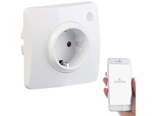 Luminea Home Control WiFi-Steckdose Alexa:4er-Set WLAN-Unterputz-Steckdosen, Kompatibel Mit A. Alexa & Google A. 3