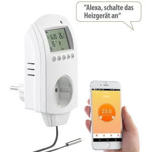 Revolt Thermostat Alexa:WLAN-Steckdosen-Thermostat Für Heizgeräte, App, Versandrückläufer 30