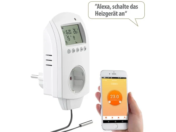 Revolt Thermostat Alexa:WLAN-Steckdosen-Thermostat Für Heizgeräte, App, Versandrückläufer 11