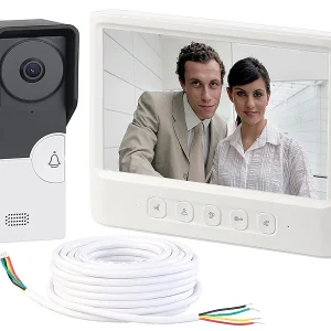 Somikon Türklingelanlagen:Video-Türsprechanlage Mit 17,8-cm-Farbdisplay & Türöffner, 10-m-Kabel 22