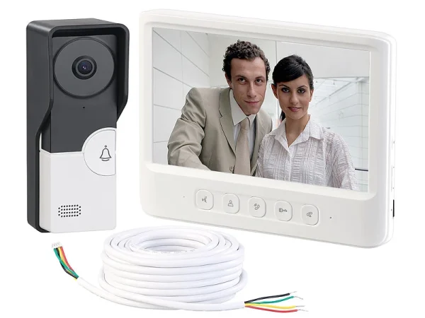 Somikon Türklingelanlagen:Video-Türsprechanlage Mit 17,8-cm-Farbdisplay & Türöffner, 10-m-Kabel 3