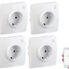 Luminea Home Control WiFi-Steckdose Alexa:4er-Set WLAN-Unterputz-Steckdosen, Kompatibel Mit A. Alexa & Google A. 31