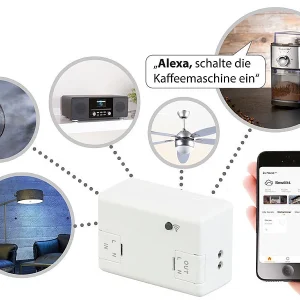 Luminea WLAN Schalter 230V:2er-Set WLAN-Schalter Für Licht, Für Amazon Alexa & Google Assistant 19