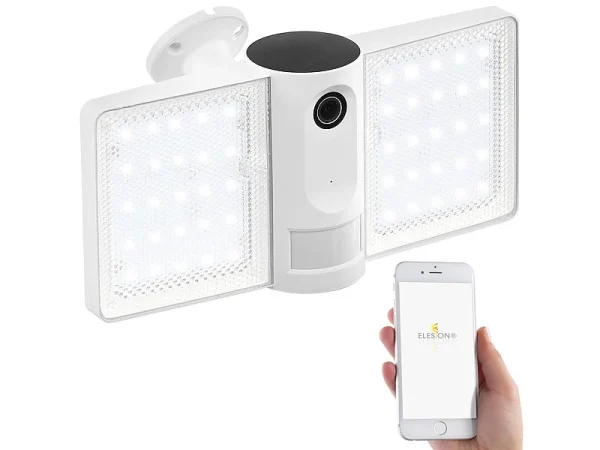 VisorTech IP-Cam:Full-HD-IP-Überwachungskamera, LED-Strahler, Versandrückläufer 12