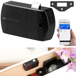 VisorTech Aufschraubschloss Möbel:2er-Set Schubladen- & Schranktüren-Schlösser Mit Bluetooth Und App 30