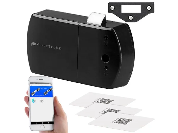 VisorTech Schrankschloss:Schubladen- & Schranktüren-Schloss Mit RFID-Schlüssel, Bluetooth, App 3