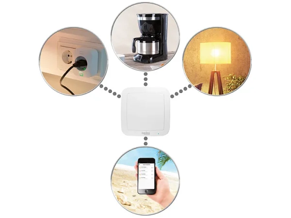 Luminea Home Control Automatisierungsmodul:Taster Für Smarthome-Schalt-Set RC-250.bt Für Elesion-Geräte 5