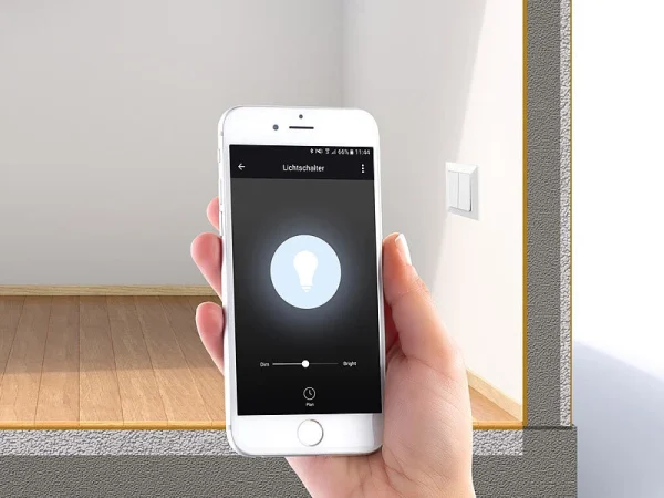 Luminea Home Control Dimmerschalter:WLAN-Unterputz-2-Kanal-Lichtschalter & -Dimmer, App, Sprachsteuerung 4