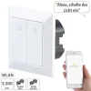 Luminea Home Control WLAN Taster:Doppel-Lichttaster Mit WLAN, App, Für Siri, Alexa & Google Assistant 47