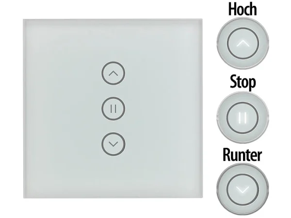 Luminea Home Control Rolladenschalter Touch:4er-Set Rollladen-Touch-Unterputz-Steuerung, App & Sprachsteuerung 6
