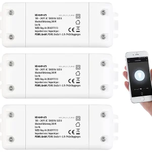 Luminea Home Control Siri Lichtschalter:3er-Set WLAN-Schalter Mit Dimmer, Für Siri, Alexa & Google Assistant 19
